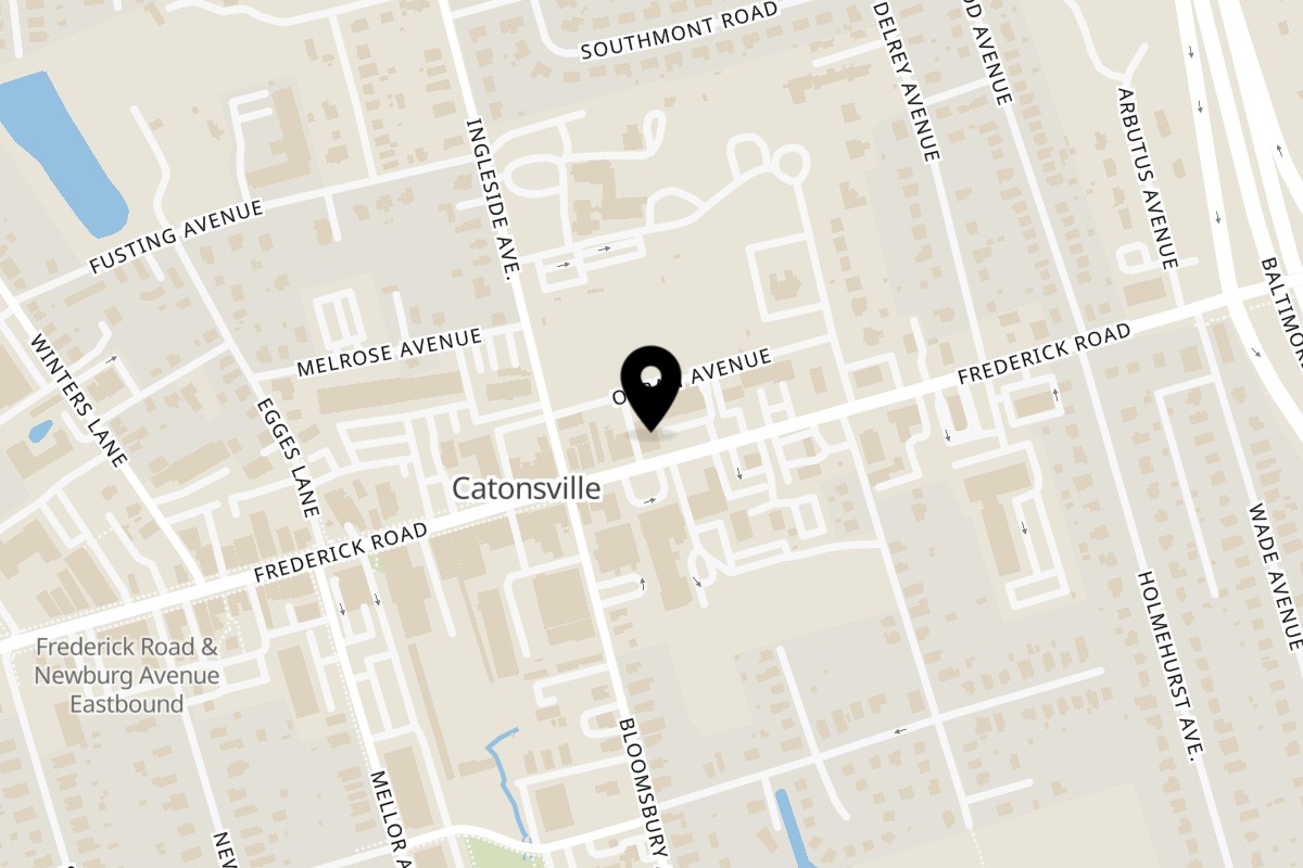 Map showing the location of Indian Delight on 622 Frederick Rd in Catonsville
